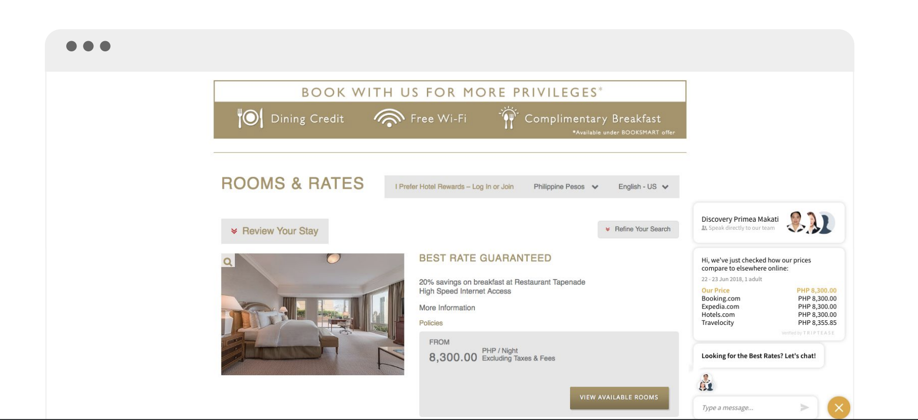 Discover Leisure Company - Real-time price comparison within live chat