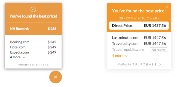Triptease Price Check changes