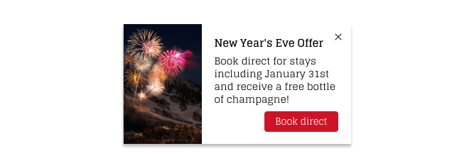 Nudge Message showing a seasonal New Year's Eve offer