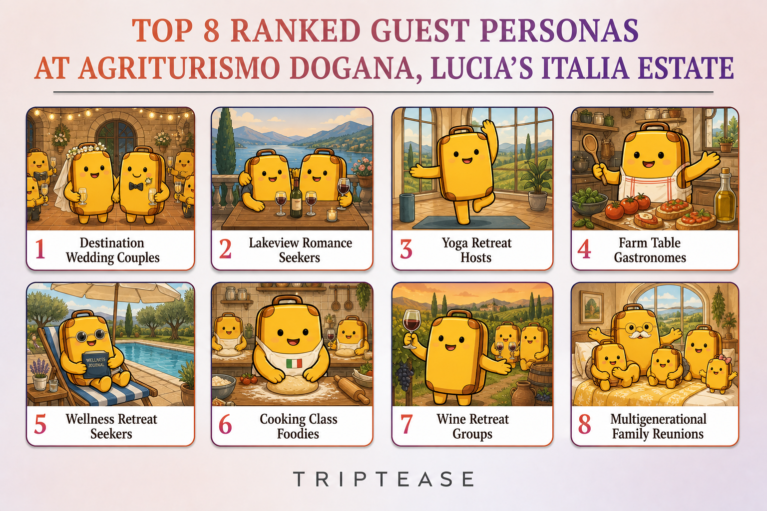 Agriturismo Dogana, Lucia's Italia Estate Guest Personas Report cover