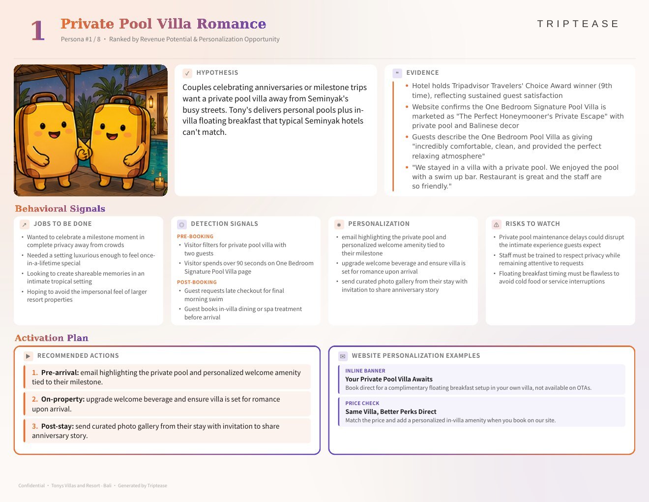 Tonys Villas and Resort - Bali Guest Personas Report — first persona