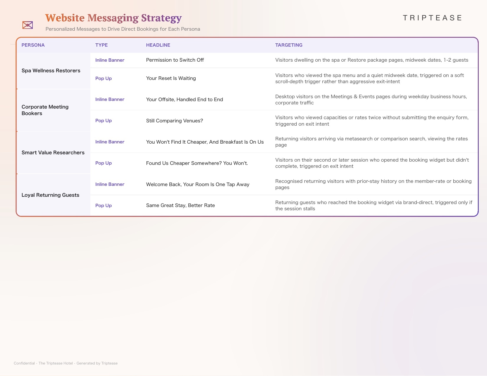 Sample Guest Personas report — page 11